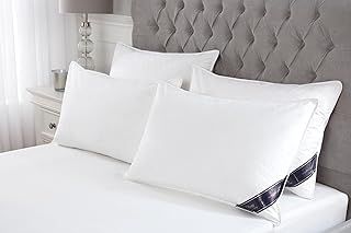 4 Pack Natural Goose Feather & Down Pillows, 230TC Cotton Case, Down Proof, Piped Edge