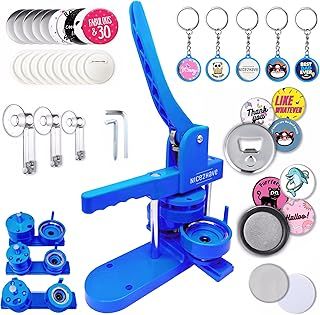 Button Maker Machine Multiple Sizes 1-1.25-2.25in - (500pcs Buttons,15pcs Bottle Openers,15pcs Fridge Magnets,15 Keychain Buttons, 500+ Free Designs,3 Circle Cutters) - Pin Maker Machine