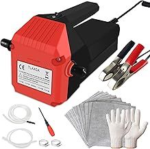Oil Extractor Pump 12V/80W, Fuel Transfer Pump, Oil/Diesel, Vacuum oil change pump with Hose, Portable Oil Suction Pump for Motorcycle Car Truck Farm Vehicle (RED)