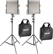 NEEWER 2 Pack Dimmable Bi Color 480 LED Video Light Kit, 3200-5600K CRI 96+ LED Panel with U Bracket, 74.8 inches Tripod Stand, YouTube Recording Studio Photography Streaming Lighting [Energy Class F]