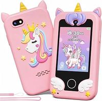 Kikapabi Kids Phone for kid with Dual Camera, Toddler Educationl Kids Smart Phone for Age 3-8, Unicorn Travel Toys for Christmas Birthday Gifts for 3 4 5 6 7 8 Years Old Girls (Pink)