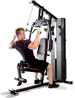 Marcy MKM-81010 Home Gym with 90kg Weight Stack & Triple Function Arms - Black/Red