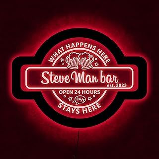 Personalized Bar Neon Signs, Custom Neon Bar Sign, Custom Light Up Neon Signs, Bar Neon Light Sign, Light Sign For Bar, Light Up Bar Sign