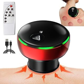 3 in 1 Electric Cupping Set, 16 Levels Electric Cupping Therapy Massager Machine with Remote Control, Rechargeable Gua Sha Massager with 3 Suction Modes,Gua Sha Cupping Set (red)