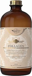 Sky Premium Life Hydrolyzed Liquid Marine Collagen Peptides | Hyaluronic Acid, Essential Vitamins & Minerals | Skin, Hair, Nails, Joints & Muscles | Strawberry Flavour | 8000mg, 480ml