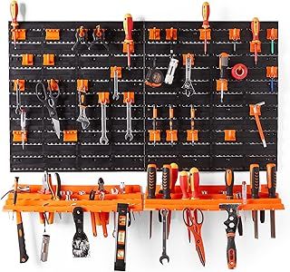 VonHaus Garage Tool Storage with Shelf & Pegboard For Multiple Tools, Garden Tool Rack for Easy Access to 50+ Tools and Accessories, Tool Board For All You Need For Gardening & DIY