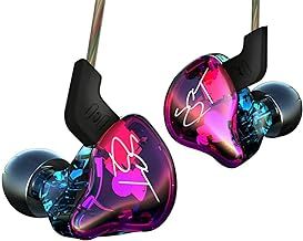 Yinyoo KZ ZST Colorful Hybrid Balance Armature with Dynamic In-ear Earphone 1BA+1DD Hifi Headset (Purple, No mic)