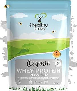 Organic Whey Protein Powder (300g) - Grass Fed Unflavoured Organic Protein Powder by TheHealthyTree Company - Low Carb Natural Protein for Muscle Growth & Recovery