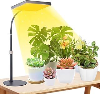 FECiDA Grow Lights for Indoor Plants, UV-IR Full Spectrum Desk LED Plant Grow Light, 25 Watt 2000 Lumen Houseplant Growing Lamp with On/Off Switch, 16"-24" Adjustable Height, Daisy Chain Function