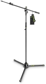 Gravity MS 4322 B - Microphone Stand with Folding Tripod Base and 2-Point Adjustment Telescoping Boom
