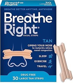 Breathe Right Nasal Strips, Tan, Relieves Nasal Congestion, Large - 30 Ea
