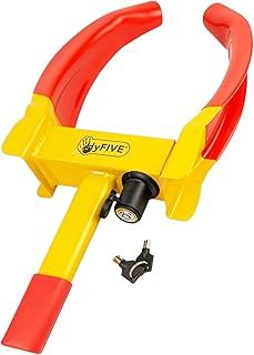 Wheel Clamp Lock - Car Wheel Lock Heavy Duty Wheel Clamp, Trailer, Caravan & Car Lock Car Wheel Clamp with 2 Keys, Antitheft Locking Devices, for 7-11" Width Tyre, Car Anti Theft Device