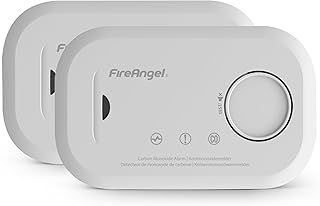 FireAngel Carbon Monoxide Alarm and Detector - FA6813 10-Year Sensor Life CO Alarm for Home w/Batteries - Travel, Portable Carbon Monoxide Detector - CO Detector Monitor w/Test Button - 2-Pack