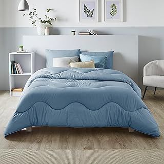 Night Lark Coverless Duvet King Size 10.5 Tog - Linen Collection - Twilight Blue. Supersoft, Cosy and Lightweight Quilt. Machine Washable, Hypoallergenic, Quick Drying All in One Reversible Comforter