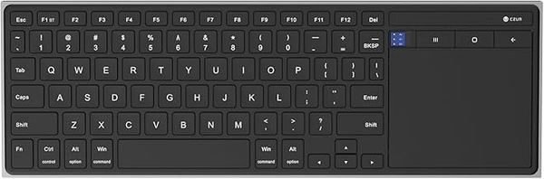 K1S Rechargeable Wireless Keyboard with Trackpad, Bluetooth Keyboard with Touchpad, Compatible with Windows, MacOS, iOS and Android, QWERTY Layout - Black