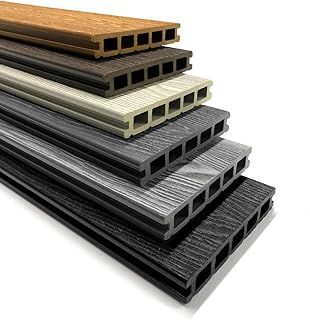 Sample | 3.6m Composite WPC Decking Boards - Deep Embossed Woodgrain Plastic Boards | 4 Colours Avaliable | (Sample, (Slate, Ash, Teak, Chocolate, Black))
