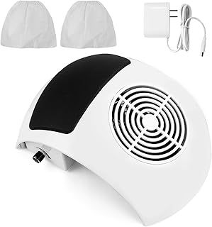 Biutee Nail Dust Collector, 80W Dust Vacuum Cleaner for Acrylic Nail Polishing with 2 Collecting Bags, DIY Fingernail Art Design Tools