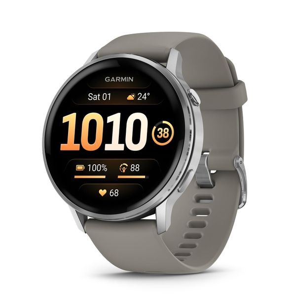 Garmin Venu 4, 45mm GPS smartwatch, AMOLED touchscreen, 24/7 advanced health & fitness, 80+ sports apps, flashlight, ECG app, sleep tracking, fitness coach, up to 12 days battery life, Grey