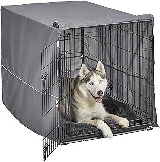 New World Double Door Dog Crate Kit; Dog Crate Kit Includes a Two-Door Dog Crate, Matching Gray Dog Bed & Gray Dog Crate Cover, 106.68 cm (42-Inch) Long Crate Kit Ideal for Small Dog Breeds; B42DD-KIT