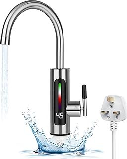 Electric Hot Water Faucet 3000W, Tankless Electric Heater Kitchen Sink Faucet, Instant Hot Water Tankless Electric Hot Water Faucet for Kitchen Sink/Bathroom