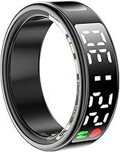 Smart Ring Health Tracker, Activity Ring with Touch Screen, IP68 Fitness Tracker with Steps Distance Calories Heart Rate Monitoring for IOS & Android