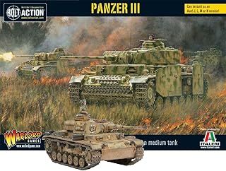 Warlord Games German Army Panzer III Medium Tank - 1:56 / 28mm Plastic Scale Model Tank for Bolt Action Highly Detailed World War 2 Miniatures