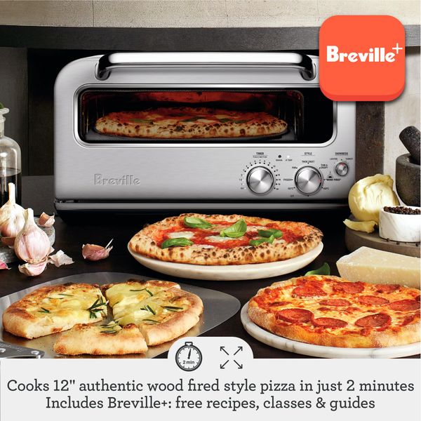 Breville BPZ820BTR Smart Oven Pizzaiolo Countertop Pizza Maker, Black Truffle
