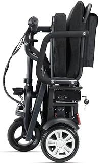 Foldable Electric Mobility Scooter, Folding 3 Wheel Travel Scooter, 24V 250W Motor, 24V 12AH Removable Battery, Suspension, Powerful Motor to Climb Hills, Electromagnetic Break, Upgraded Model.