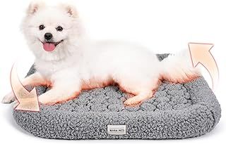 MORA PETS Self Heating Dog Bed Mattress Warmer Crate Mat Heated Puppy Cat Cushion Thermal Pet Pad Small Kitten Bed with Removable Washable Cover 58x52x8cm Grey