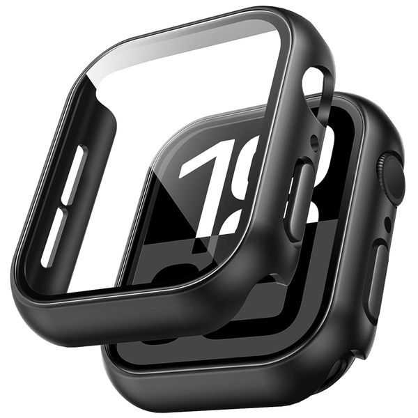 TAURI 2 Pack Hard Case for Apple Watch Series 11/10 46mm, Black