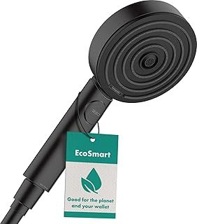 hansgrohe Pulsify Select S - water-saving shower head 9 l/min (EcoSmart), hand shower round (⌀ 105 mm) with 3 sprays (Relaxation version), with anti-limescale function, matt black