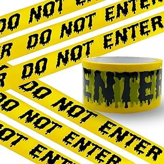 Feuerlos Halloween Hazard Tape - Upgrade 25m Self-Adhesive Decorative Tape with Residue-Free for Parties, Zombie Banner Decor, Haunted Houses
