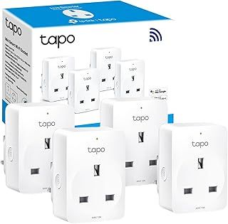 Tapo P100 (4-Pack) Smart Plug, Wi-Fi Plug, App Remote Control, Alexa Plug, Voice Control with Alexa & Google, Away Mode, Scheduling & Timer, Device Sharing, Easy Set Up, Multiple Safety Guarantees