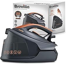 Breville DiamondXpress Steam Generator Iron | 2400 W | 160g/min Continuous Steam | 490g/min Steam Boost | Diamond Ceramic Soleplate | Detachable 1.5 L Water Tank | Grey & Rose Gold [VIN445]