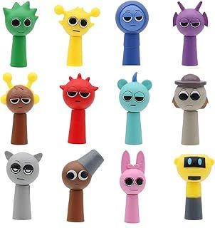 S-prunki Figures, 12PCS S-prunki Cartoon Figures PVC Colorful Action for Kids, S-prunki Merchandise Model For Fans Kids Adults, Safe, Durable, and Fun Toys (12PCS L)
