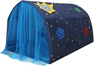 Play Tents for Girls Boys Galaxy Starry Sky Dream Bed Tents for Kids Portable Pop Up Baby Toddlers Playhouse with Double Net Curtain & Carry Bag for Bedroom Decor Indoor Games, 140x100x80cm
