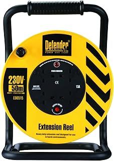 Defender Heavy Duty Reel 4-Way 50 m 230V 13A (E86515)