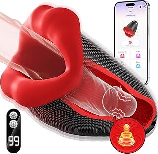 Male Sex Toy Masturbator, Sex Toys for Men Deepthroat Blowjob Flapping & 9 Vibrating & LCD Male Masterubaters, Adult Toys for Penis Stimulation Doll Fleshliglt for Men Vibrator