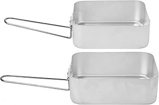VFM - Camping Mess Tins, Aluminium Camping Cookware, 2 Pack, Cooking Set, Camping Pans, Cooking Equipment, 1.6 & 1.1 Litre