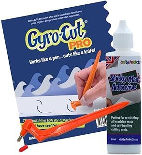 Crafty Products GYRO-Cut PRO Starter Kit for Paper Cutting, Gyro Cut Pro and Sticky Mat Adhesive Set Gyrocut