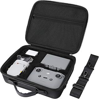 ProCase Carrying Case Storage Bag, for DJI Mini 2 / Mini 2 Fly More Combo, Shockproof Hard Shell Travel Case with Shoulder Strap –Black