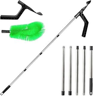 Gutter Cleaning Tools Telescopic, 220CM, Gutter Cleaning Tools with Gutter Brush & Leaf Shovel, Roof Gutter Cleaner from Ground with 5 Extendable Gutter Cleaning Pole for Cleaning Leaves Debris