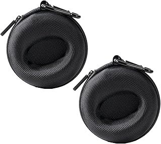 Hungpure Travel Watch Case 2pcs Watch Gift Box with Cleaning Cloth and Portable Buckle for Mens and Womens, Smart Watches Bag (2, Black)