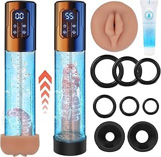 Sex Toys Men Penis Pump - Male Masturbator Adult Toy Vacuum Penis Enlarger for Erection, Sex Toys4mens UK Mastuabors with Cock Ring & Pocket Pussy. Sucking Toy for Dildo with 4 Suction Modes