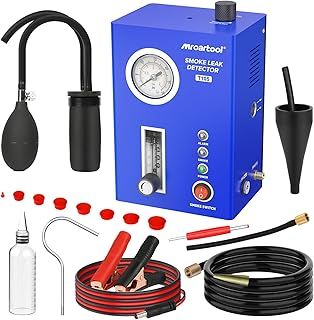 MRCARTOOL Automotive Smoke Machine Leak Detector with Pressure Gauge and Smoke Flow Meter, EVAP Smoke Machine Diagnostic Tester Pipeline Fuel Leakage Detector with Oil Meter for 12V Vehicles