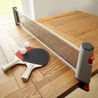 Tobar Table Tennis Set with Expanding Net to Fit Any Table,Red / Black