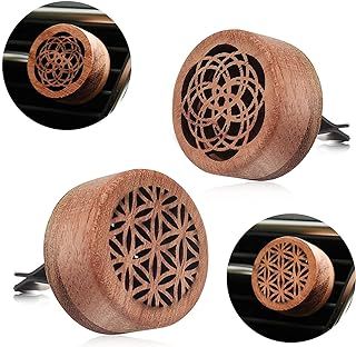 2 Pcs Essential Oil Diffusers, Portable Locket Car Aroma Diffusers With Lava Stone Air Freshener (2 Charming Patterns)