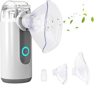 HITHINKMED Nebuliser, Portable Nebuliser for Adults and Kids Mesh Nebuliser Inhaler with Mask and Mouthpiece, Silent, Atomization for Home and Travel Use - Grey