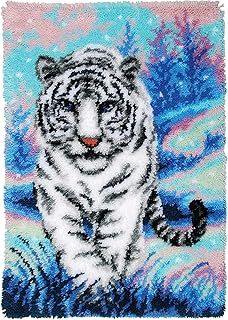 ROCKY&CHAO Latch Hook Kit for Adults Kids DIY Latch Rug Kit Mickey Rug Making Kit, Cross Stitch Kit Carpet Making Cushion Needlework Hook Rug Kit for Beginners, Home Decor, Mickey 50x38 cm