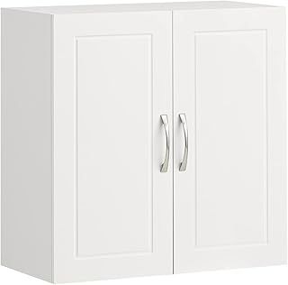 SoBuy Kitchen Bathroom Wall Cabinet Wall Storage Cabinet Unit with 2 Doors White W60 x D30 x H60cm FRG231-W